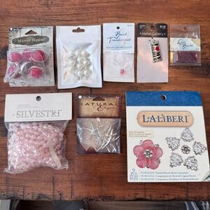 Jewelry Making Supply Lot Swarovski Miyuki Silvestri Laliberi Beads Pendants 8pc